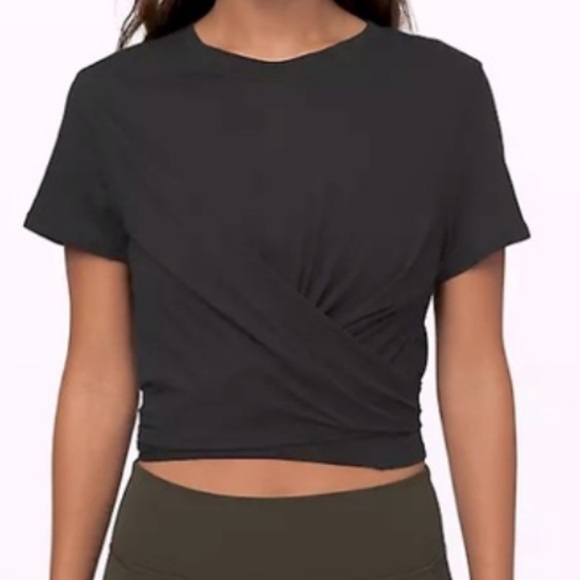 Lululemon Time to Restore Crop Tie Front Yoga Tee - Picture 1 of 5